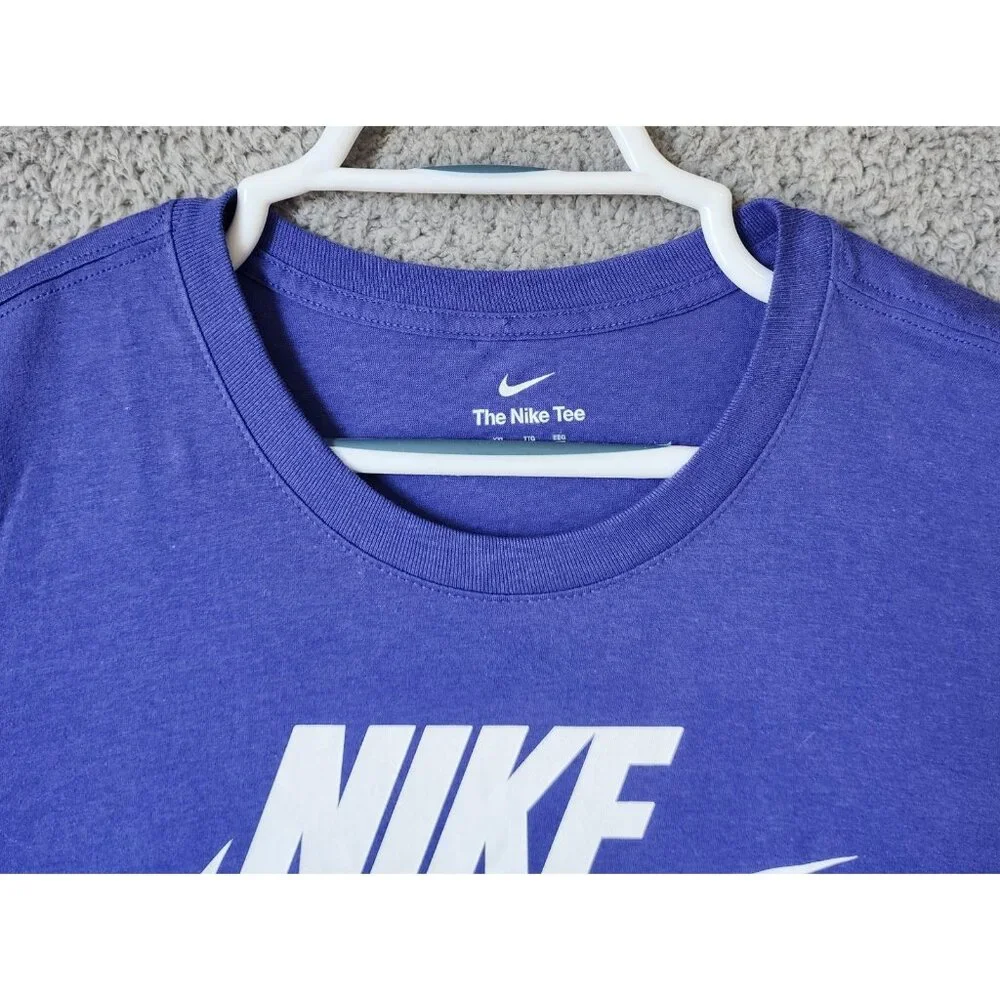 The Nike Tee Blue White‎ Swoosh Logo Graphic T Shirt Size XXL 100% Cotton